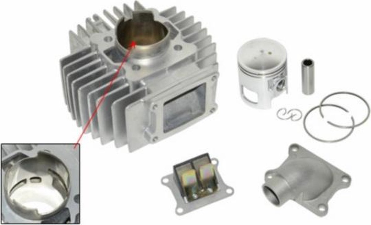 cilinder 70cc + membraan puch maxi + zuiger en veren