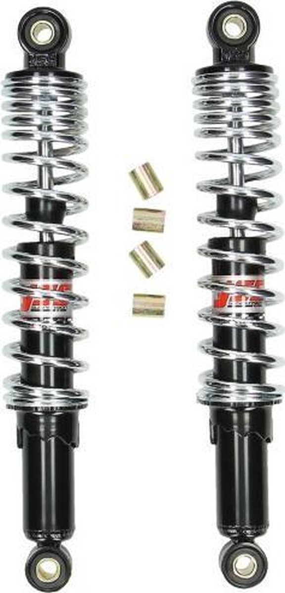 Schokbrekerset Pro-X serie Puch Maxi Tomos universeel 360mm zwart chroom Yss