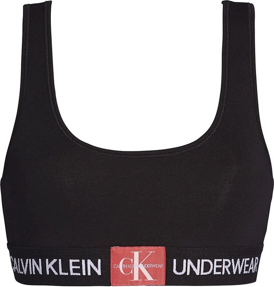 Calvin Klein Monogram Unlined Bralette Sportbeha - Maat S - Vrouwen -  zwart/wit/rood | bol.com