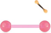 Tepelpiercing flexibele staaf roze