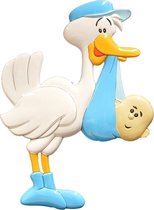 Rubie's Geboortedecoratie Ooievaar Jongens 50 X 38 Cm Blauw
