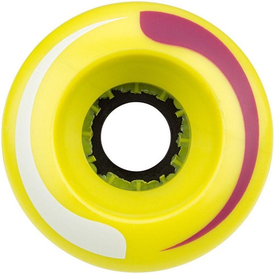 Roues Nijdam pour patins à roulettes - 54 x 32 mm - Jaune / Violet / Blanc