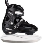 Patin de hockey sur glace Nijdam 3150 Junior - Ajustable - Semi-Softboot - Noir / Blanc - Taille 30-33