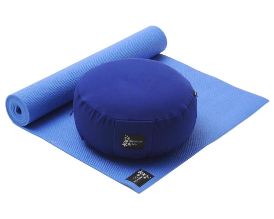 Yoga-Set Starter - Meditatie (Yoga mat + meditatiekussen) blue Fitnessmat YOGISTAR | bol.com