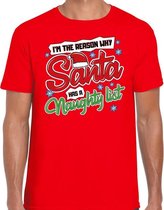 Fout Kerst shirt / t-shirt - Why santa has a naughty list - rood voor heren - kerstkleding / kerst outfit M (50)