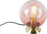 QAZQA pallon - Tafellamp - 1 lichts - H 230 mm - Roze - Woonkamer | Slaapkamer