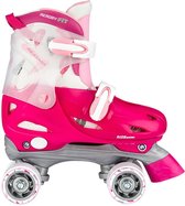 Nijdam Rolschaatsen Junior Verstelbaar Hardboot - Roller Rage - Fuchsia/Roze/Zilver - 34-37