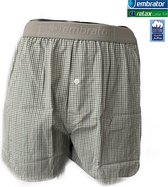 Embrator 2-pack mannen Boxershort Loose Fit geweven katoen wit/groen/grijs M