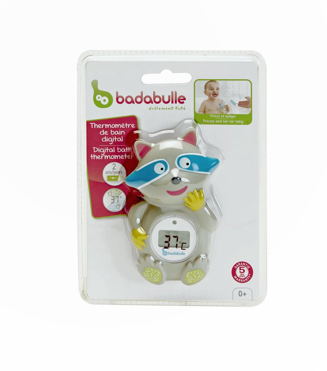 Thermomètre de bain numérique Badabulle Raccoon Grijs | bol.com