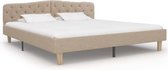 Bedframe Beige Stof (Incl LW Led klok) 180x200 cm - Bed frame met lattenbodem - Tweepersoonsbed