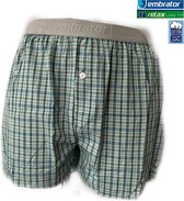 Embrator mannen Boxershort Loose Fit geweven katoen blauw/lime/grijs M