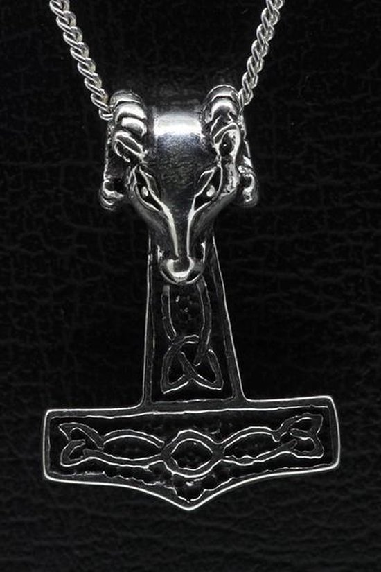 Collier pendentif marteau de Thor en argent avec bélier - moyen | bol.com