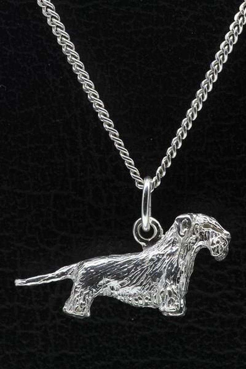 Zilveren Boheemse terrier cesky ketting hanger - groot