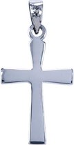 Zilveren Kruis ketting hanger - glad