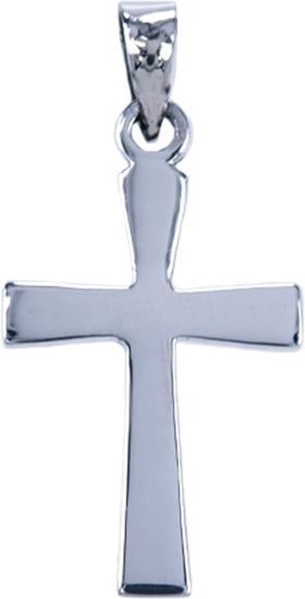 Wees Hilarisch Registratie Zilveren Kruis ketting hanger - glad | bol.com