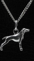 Zilveren Vizsla staande hond korthaar ketting hanger - klein