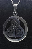 Zilveren Keltische knoop rond glad ketting hanger