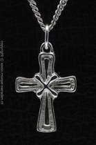Zilveren Kruis gekruist ketting hanger