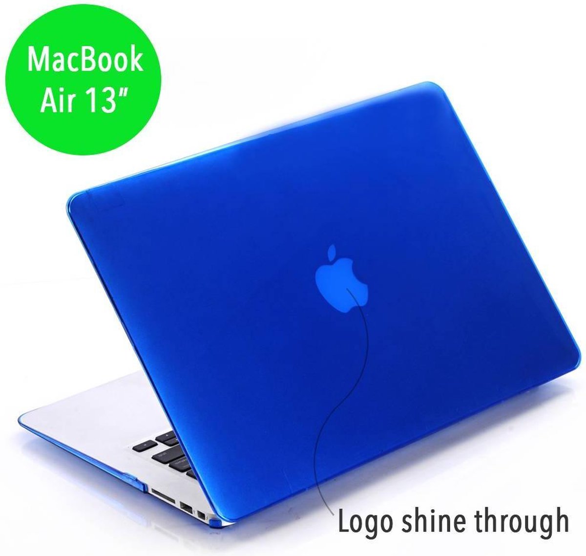 Lunso - Geschikt voor MacBook Air 13 inch (2010-2017) - cover hoes - Glanzend Donkerblauw - Vereist model