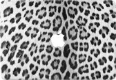 Lunso Geschikt voor MacBook Pro 13 inch (2016-2020) vinyl sticker - Leopard White