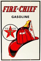 Texaco Fire Chief Gasoline Emaille Bord 46 x 30 cm
