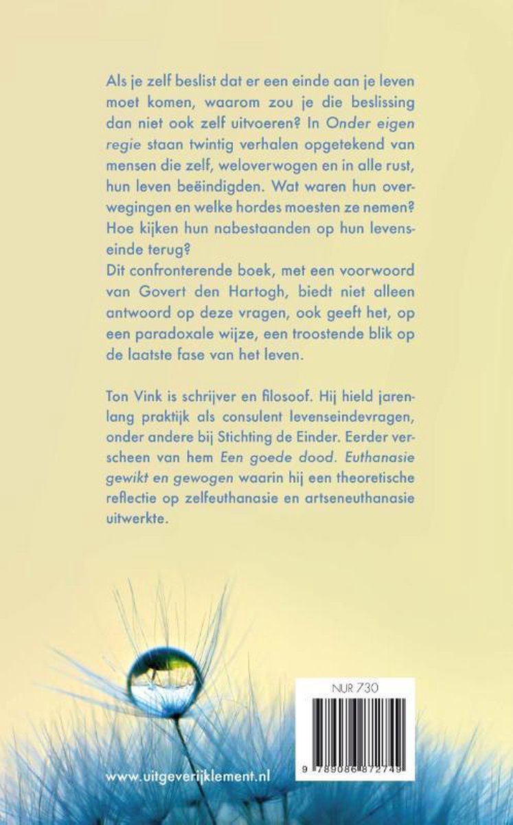 Onder eigen regie - back cover
