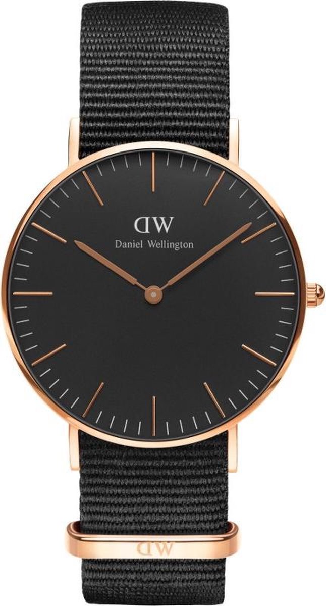 Daniel Wellington DW00100150 Classic Black Cornwall - Horloge - Textiel - Zwart - Ø 36 mm