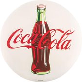 Coca-Cola Round Metal Logo Sign Button Wit