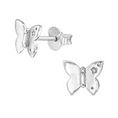 Joy|S - Zilveren vlinder oorbellen 7 x 6 mm Sterling zilver 925