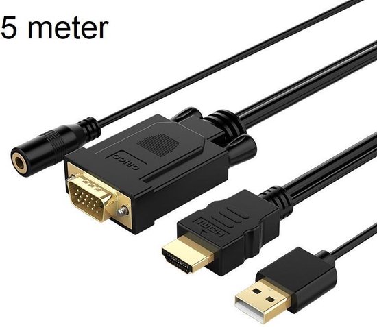 Orico HDMI naar VGA kabel met audio-ondersteuning - 1920x1080 @60Hz - 5M |  bol.com