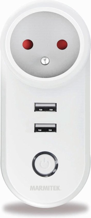 Marmitek Slimme Stekker - Power SI - Wifi Stekker - Wifi Stopcontact - Wifi Schakelaar Smart Home - 2 x USB - Energiemeter - Belgisch type (pin-aarde)