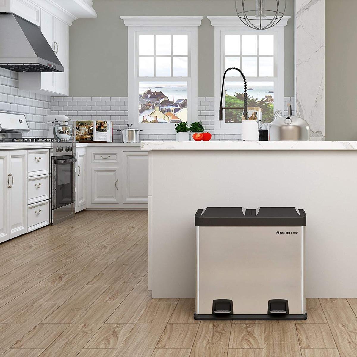 WellHome - Slimme Prullenbak 15L 15L wit 35,5x26x43,5 cm – Automatisch/Handmatig openen
