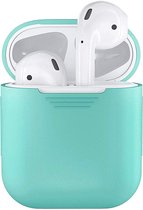 Siliconen Bescherm Hoesje Cover Mint groen (blauw) voor Apple AirPods 1+2 Case