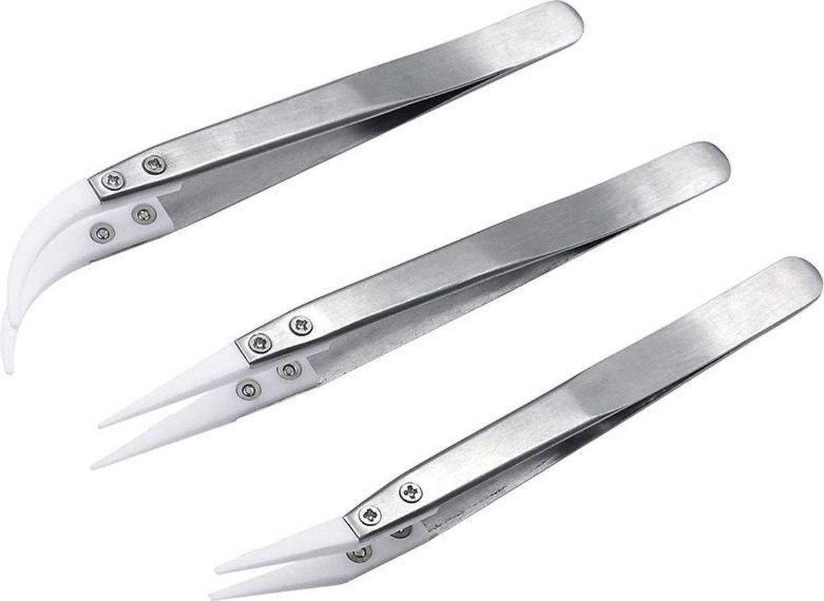 3 Stuks Keramische Pincetten (1500 Graden Hittebestendig)