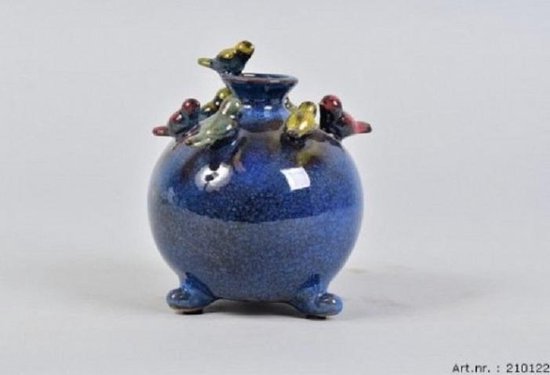 Defilé spoor Th Vaas met vogeltjes, Daan Kromhout Design, 12 x 14 cm Donker blauw | bol.com