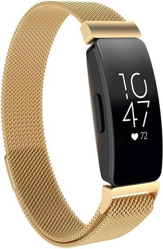 Strap-it Fitbit Inspire Milanese band - goud - Maat: L | bol.com