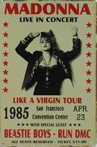 Concertbord - Madonna Like a Virgin Tour 1985 -20x30cm