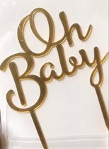 Oh baby acryl cake topper goud| taart topper baby shower , gender reveal, geboorte
