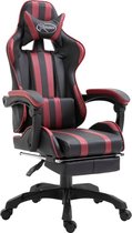 Luxe Gamestoel Zwart Rood met voetenbankje (Incl LW Fleece deken) - Gaming Stoel - Gaming Chair - Bureaustoel racing - Racestoel - Bureau stoel gamen