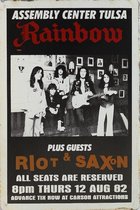 Concert Bord: Rainbow 82 Plus Guests Riot & Saxon