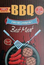 Wandbord - BBQ Best Meat - 20x30cm