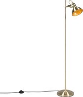 QAZQA tommy - Landelijke Vloerlamp | Staande Lamp - 1 lichts - H 1200 mm - Goud/messing -  Woonkamer | Slaapkamer | Keuken