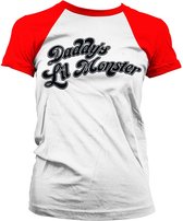 Suicide Squad Daddy's Lil Monster Baseball Girly Tee Damen T-Shirt White-Red-M
