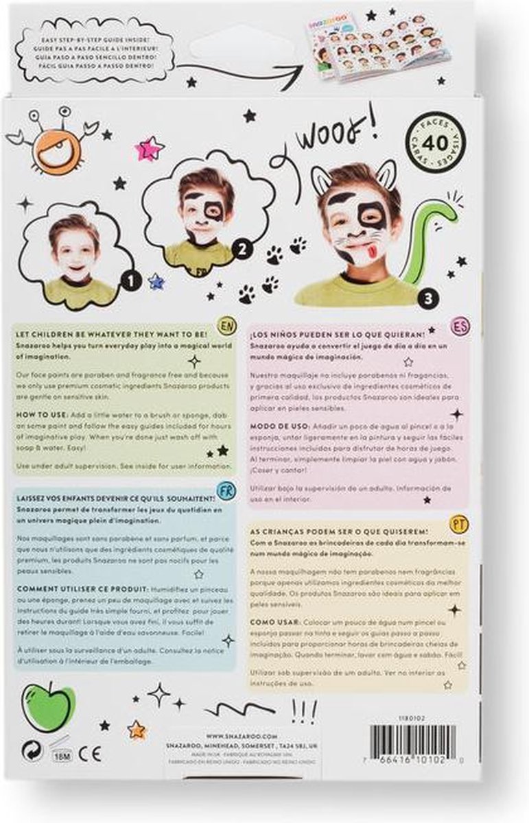 Snazaroo Schmink set Rainbow met 20 voorbeelden — afbeelding 2