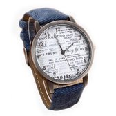 Zoëies blauw vintage horloge voor man