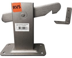 Vastzetter met grondplaat voor deur of poort | RVS
