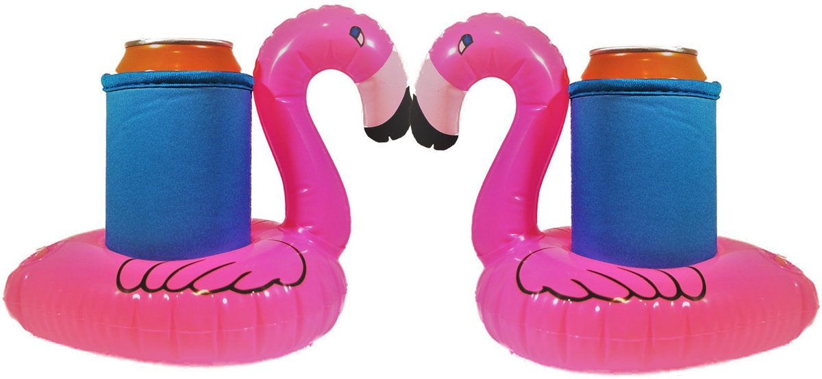 2 x Flamingo bar bekerhouder voor blikjes, cocktails en meer  -  Jouw Zwem bad accessoire!