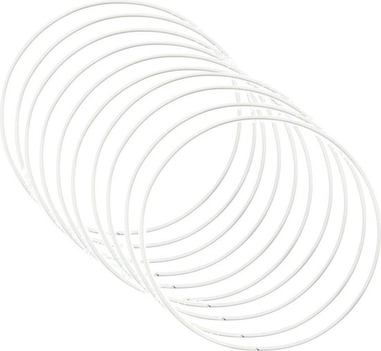 Set van 10 metalen ringen wit Ø10 cm | bol.com