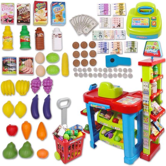 Supermarkt - speelgoedkassa - mini supermarkt voor kinderen - speelgoed |  bol.com