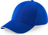 Senvi Sportieve Cap-Pet Geborsteld Katoen kleur: Royal - Wit